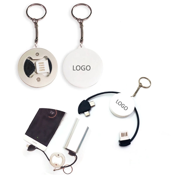 Bottle Opener Keychain USB Charger Cable - Image 3