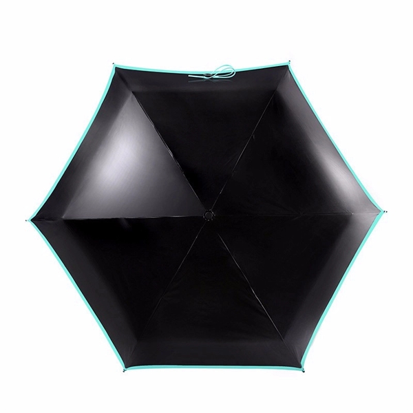 Portable Travel Vinyl Pocket Five Folding Sun Umbrella Ultra - Image 3