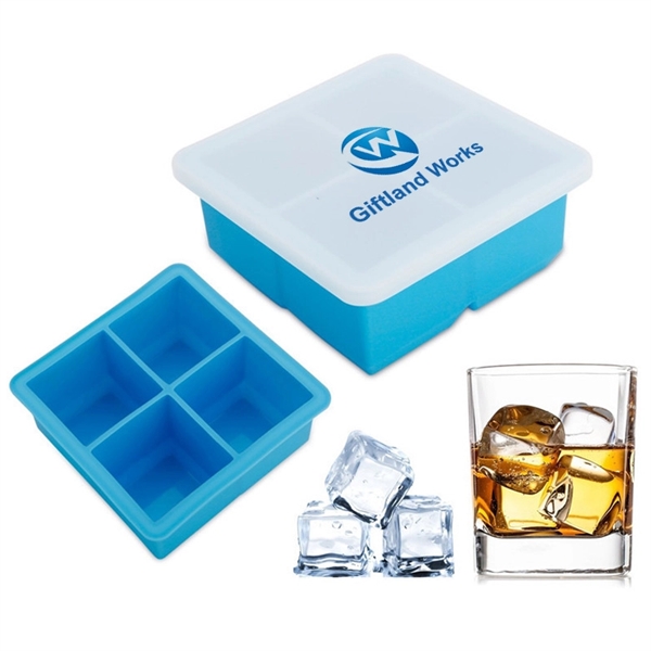 Large Ice Cube Mold Makes 4 Big Ice Cubes Keep Drinks Chille - Image 1