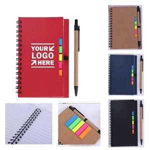 Notepad with Pen in Holder and Sticker