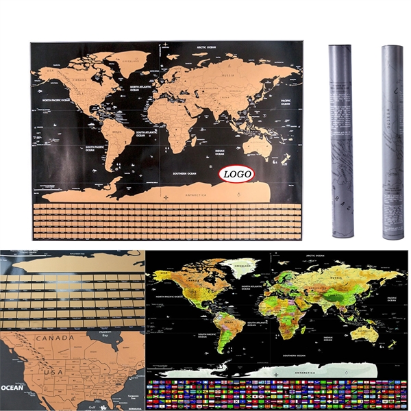 Black Scratch Off World Map