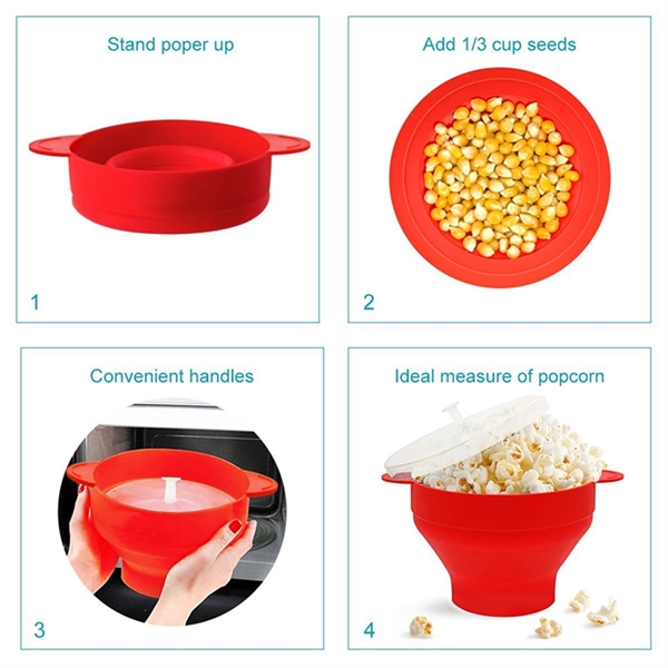 Collapsible Microwave Silicone Popcorn Bowl Maker - Image 3