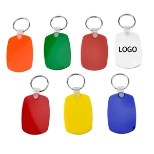 Custom PU Plastic Ad Gift Keychain Key Tag Ring