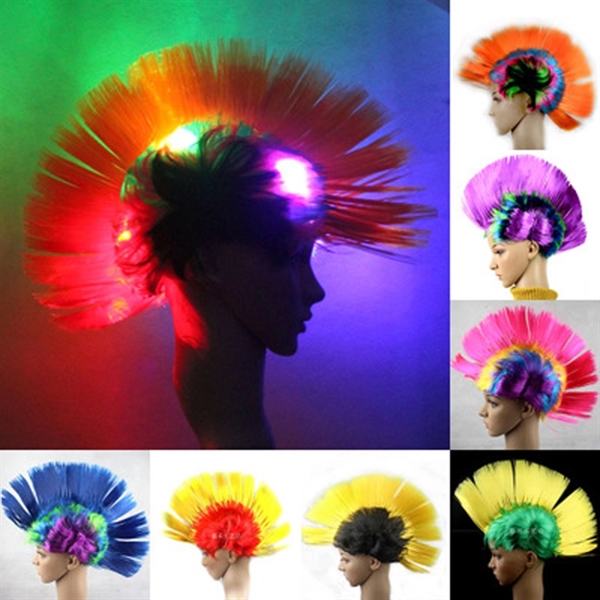 Fun LED Light Up Mohawk Wig - Image 1