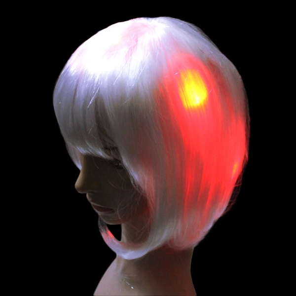 LED Flashing Bobo Short Hair Cosplay Wig - Image 2