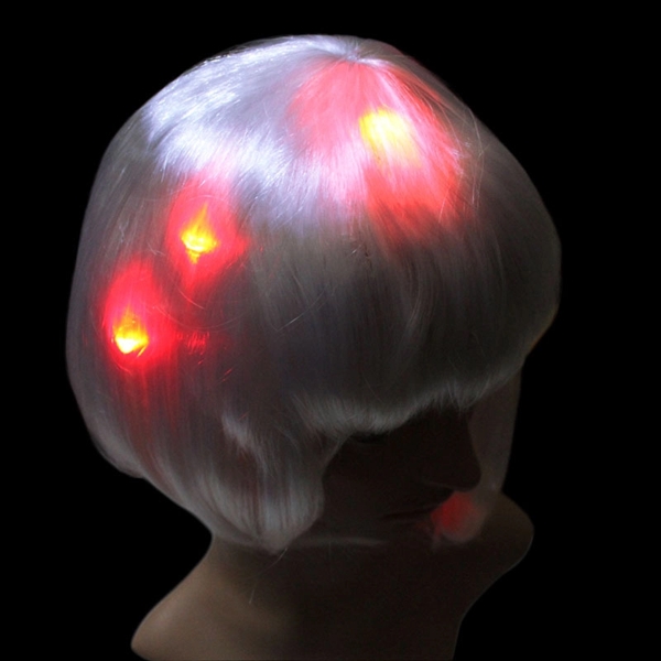 LED Flashing Bobo Short Hair Cosplay Wig - Image 3