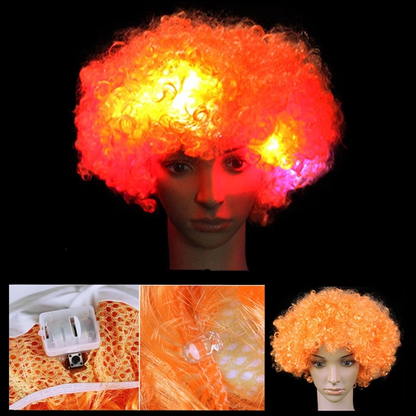 LED Flashing Short Curly Hair Cosplay Wig - Image 2