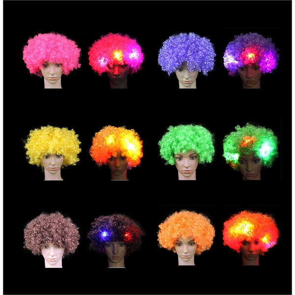 LED Flashing Short Curly Hair Cosplay Wig - Image 3