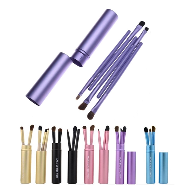 Cosmetic Make Up Eye Brush Set Kit With Aluminum Case - Image 1
