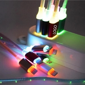 Spiral Thread LED Light Up Phone Charging Cable