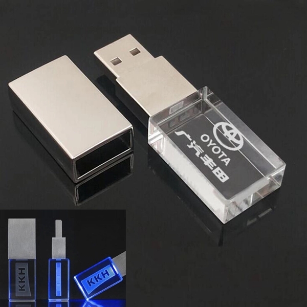 Custom Lighting Crystal Flash Drive With LOGO Engraved - Image 1