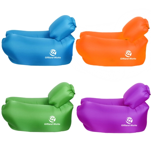 Inflatable Portable Air Couch Beach Lounger with Pillow - Image 1