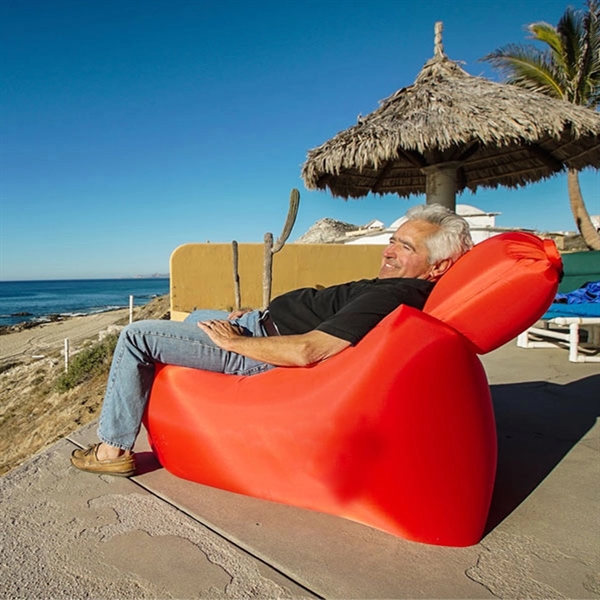 Inflatable Portable Air Couch Beach Lounger with Pillow - Image 4