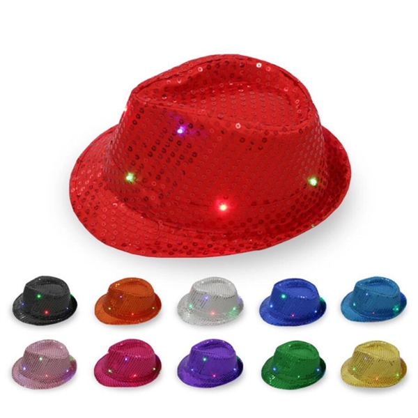 LED Flash Fedora Hat Jazz Hat Concert Cap For Party - Image 2