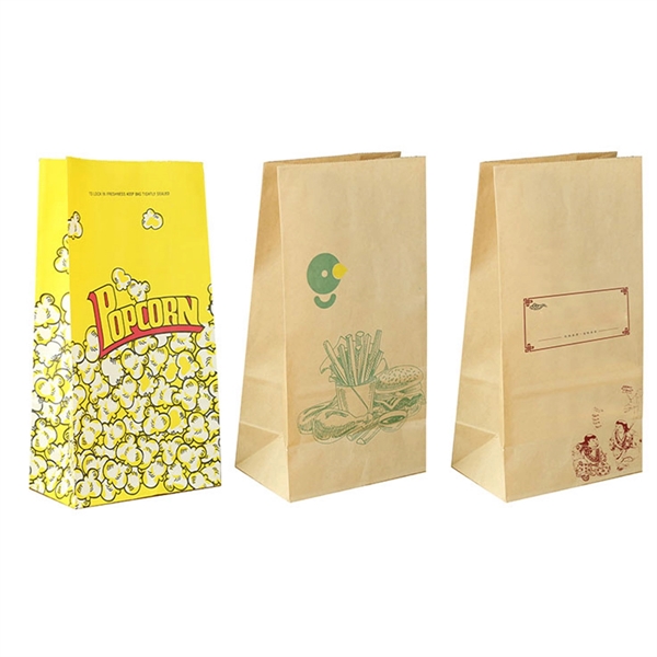 Greaseproof Food Kraft Paper Sacks Lunch Bags - Image 2