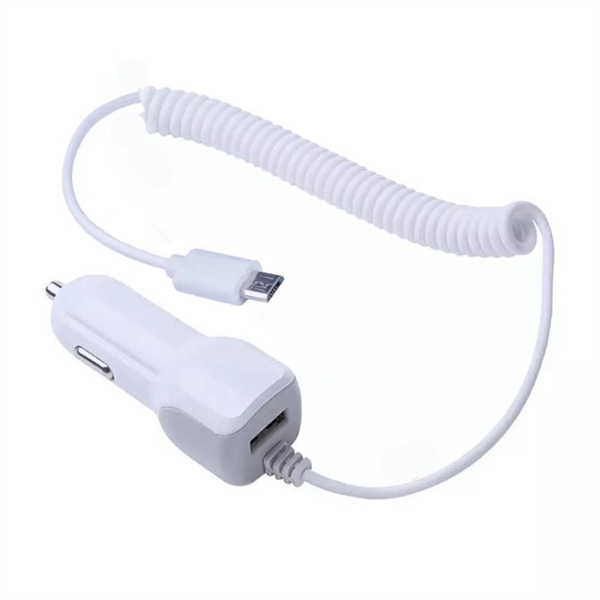 Car Charger With Flexible Coiled Cable - Image 2