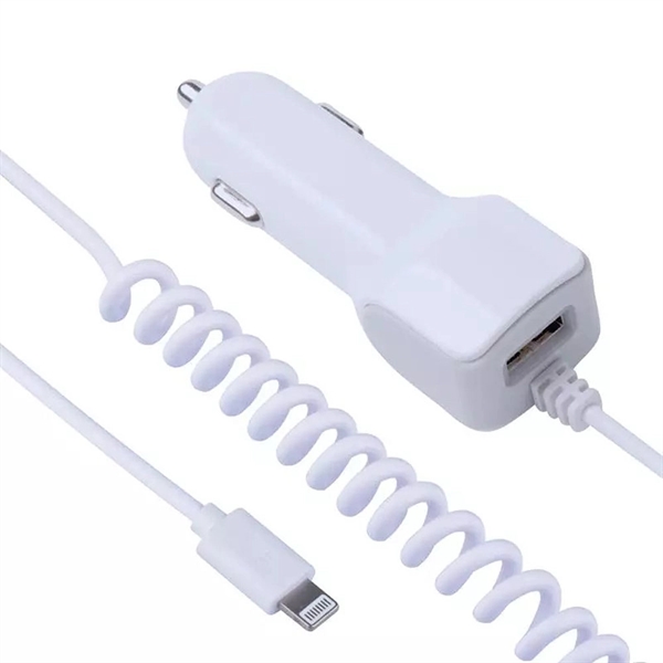 Car Charger With Flexible Coiled Cable - Image 3