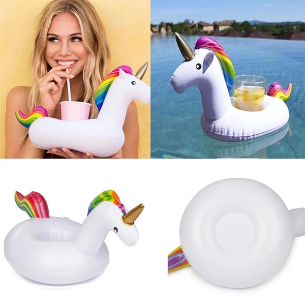 Inflatable Unicorn Pool Floating Drink Holder - Image 2