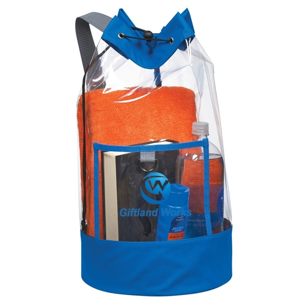 Clear PVC Beach Bag Waterproof Beach Backpack - Image 1