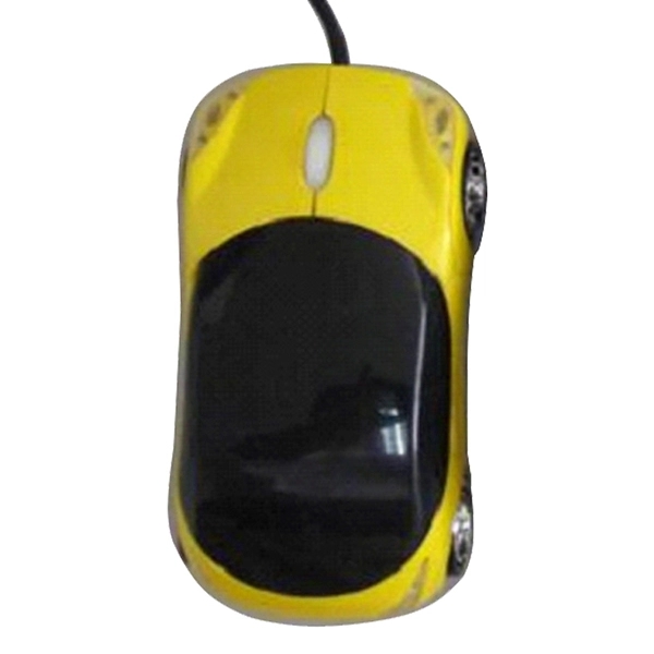 Sporty Car Optical Mouse w/ Headlights & Black Trim Wired - Image 3