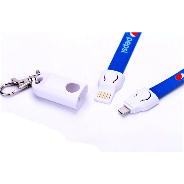 2 In One Neck Lanyard USB Phone Charging Charger - Image 4