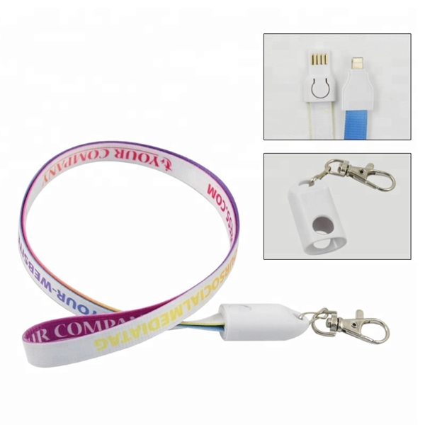 2 In One Neck Lanyard USB Phone Charging Charger - Image 1