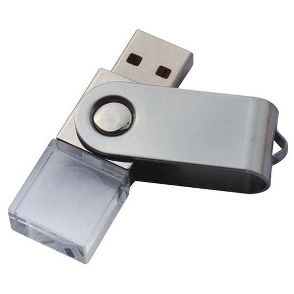 Crystal & Metal Swing Out Cap Free USB Flash Drive - Image 2