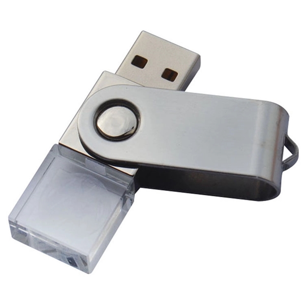 Crystal & Metal Swing Out Cap Free USB Flash Drive - Image 5