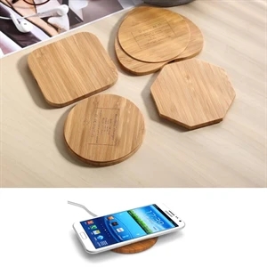 Wooden Or Bamboo Round Square Qi Wireless Phone Charger