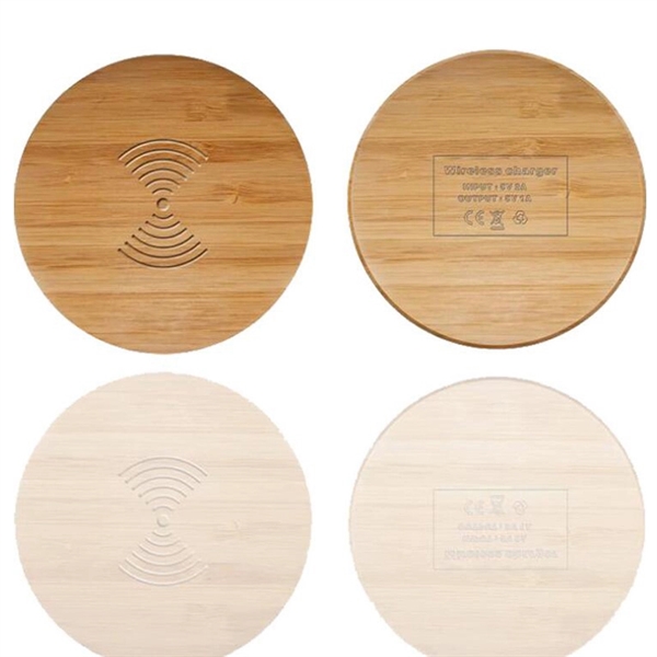 Wooden Or Bamboo Round Square Qi Wireless Phone Charger - Image 4