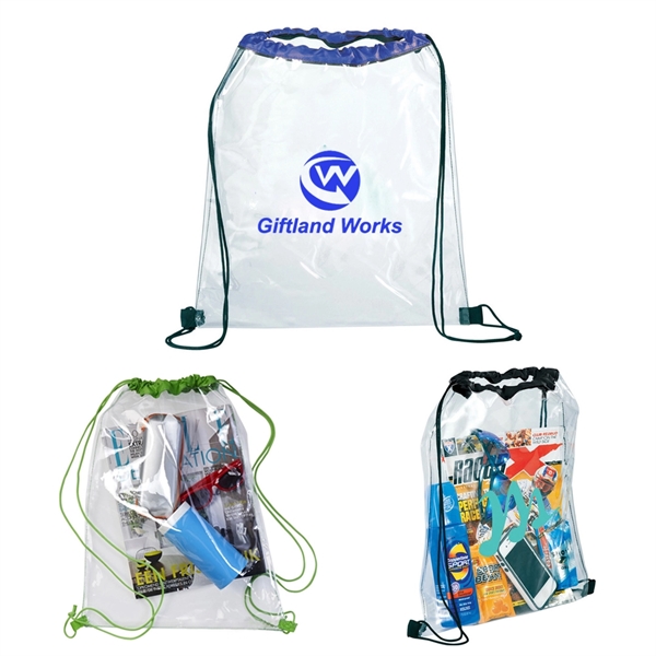 PVC Clear Cinch Bag Or Backpack - Image 1