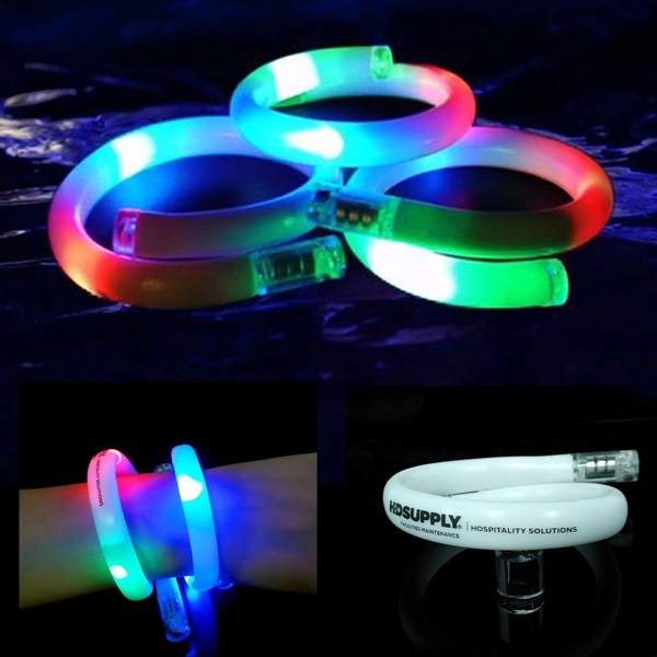 3-LED Tube Flashing Bracelets - Image 2