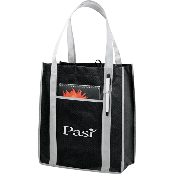 Contrast Non-Woven Carry-All Tote - Image 1