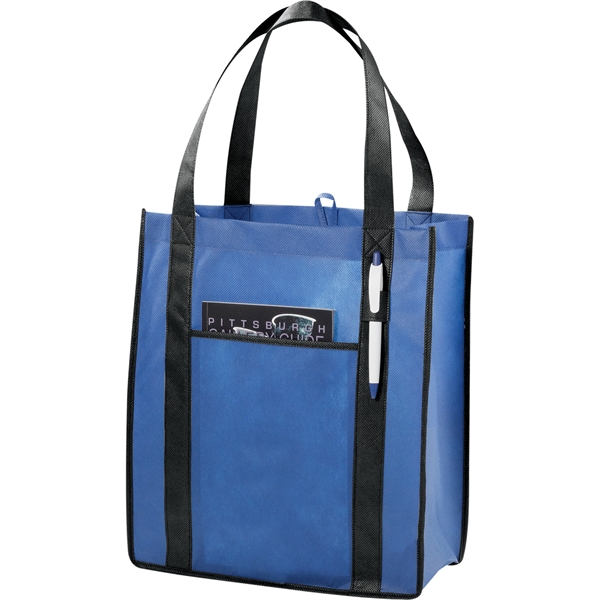 Contrast Non-Woven Carry-All Tote - Image 3