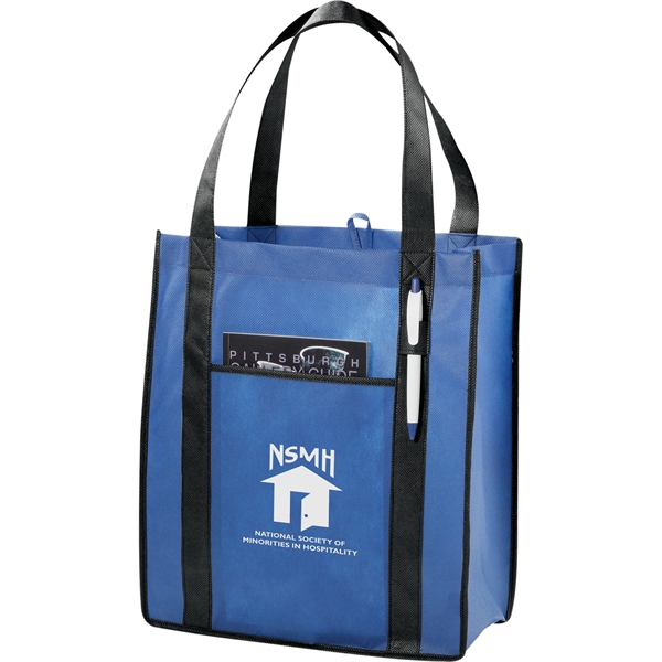 Contrast Non-Woven Carry-All Tote - Image 5