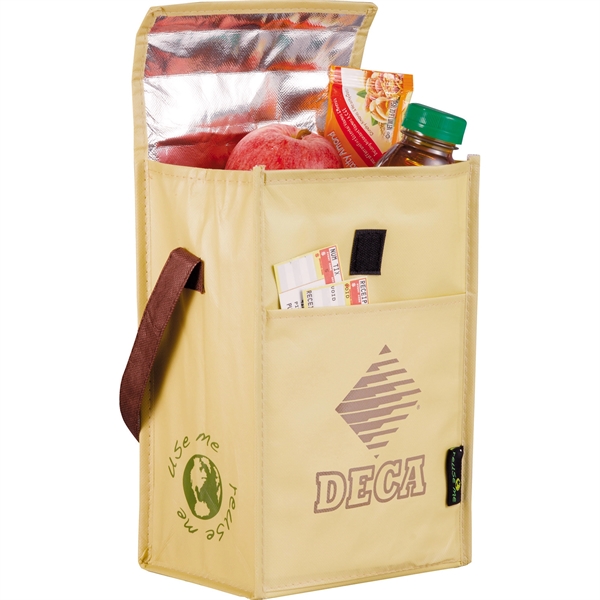 Laminated Non-Woven Brown Baggin' It Lunch Bag - Image 1