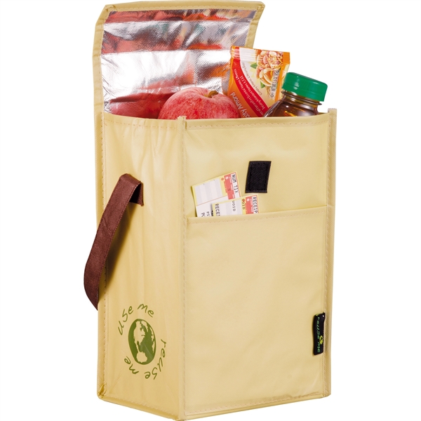 Laminated Non-Woven Brown Baggin' It Lunch Bag - Image 3