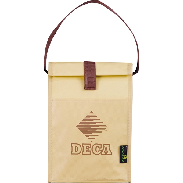 Laminated Non-Woven Brown Baggin' It Lunch Bag - Image 4