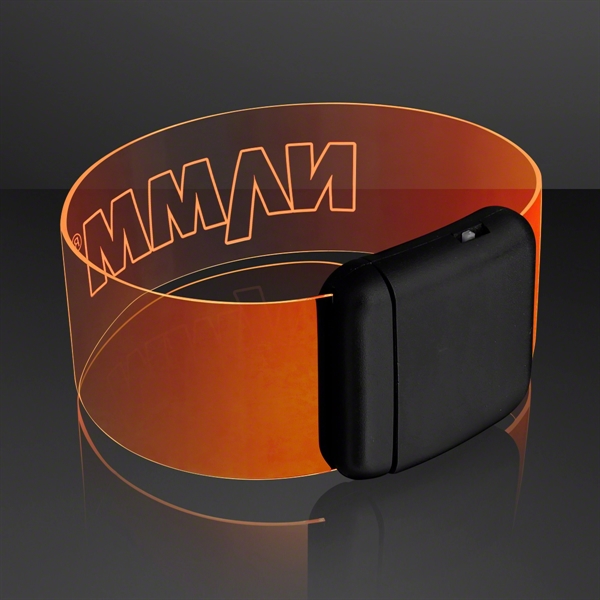 Laser Engraved - Orange Cosmic LED Neon Bracelet - Image 2