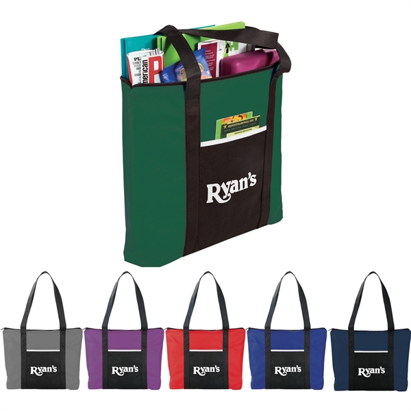 Timeline Non-Woven Zip Convention Tote - Image 8