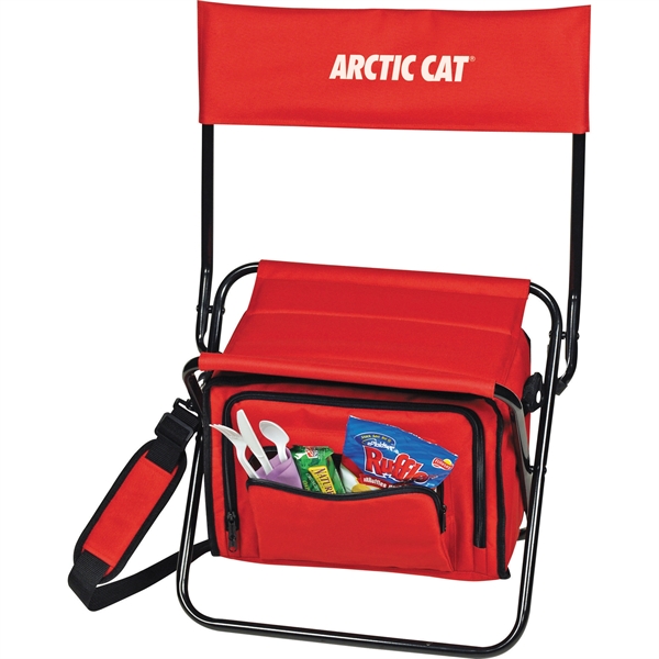 Folding Insulated 12-Can Cooler Chair - Image 11