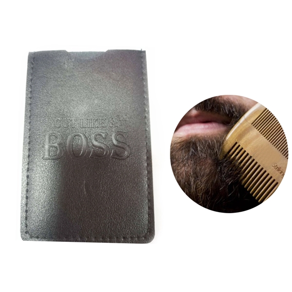 Wooden Beard Comb & Case - Image 2