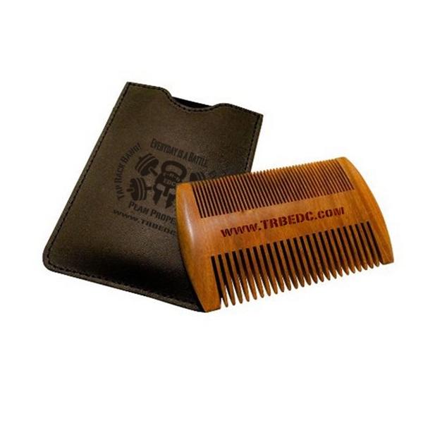 Wooden Beard Comb & Case - Image 4