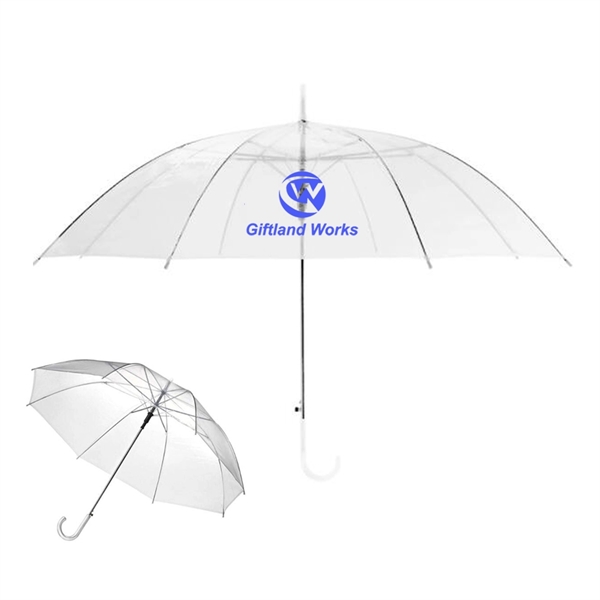 Clear Transparent Rain Umbrella Parasol PVC - Image 1