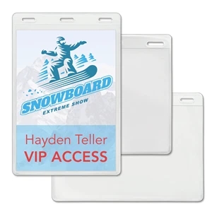 Large Event-Size Vinyl Badge Holders with 3 Slots