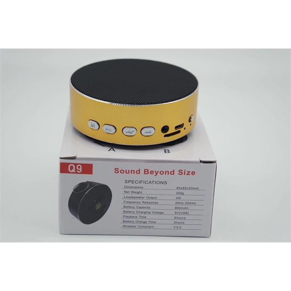 Round Metal Bluetooth Speaker - Image 2