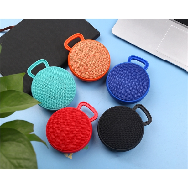 Round Fabric Bluetooth Speaker - Image 2