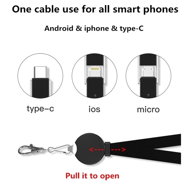 3 in 1 Round Lanyard Charging Cable - Image 5