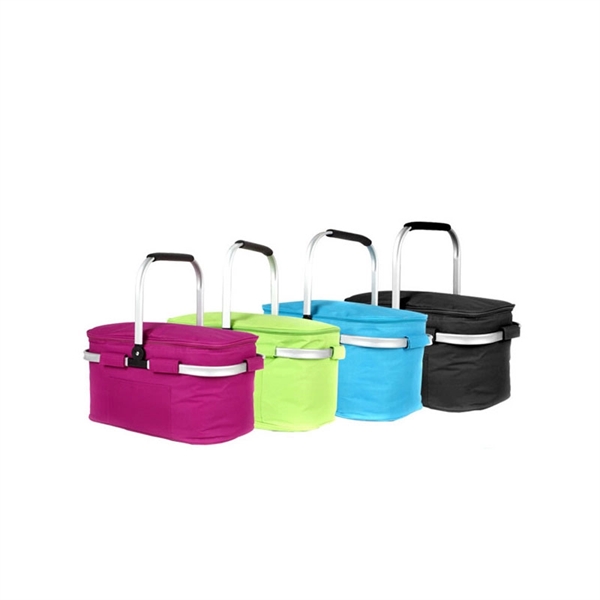 Collapsible Picnic Cooler Basket Cooler With Handle - Image 2