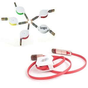 Retractable Phone USB Data Cable Two In One Design